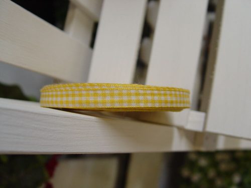 Wstążka w kratkę żółtą 1cm