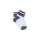 Women's cotton ankle socks - ribbed - glitter - blue-red striped - 35-40