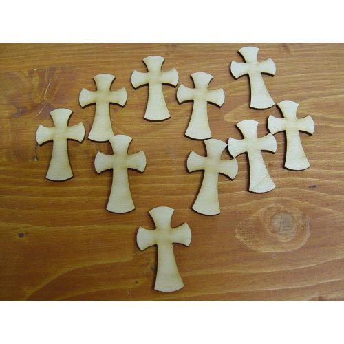 Natural wood - Cross 3x5cm 10pcs/pack