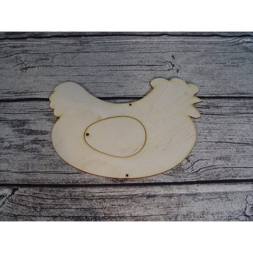 Natural wood - Hen with egg 18x25cm