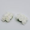 Róża piankowa biała z tiulem 2 cm (12 szt.)