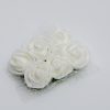 Róża piankowa biała z tiulem 2 cm (12 szt.)