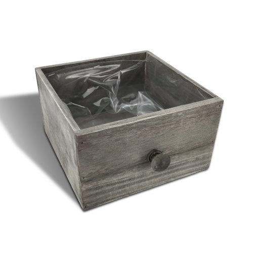 Wooden drawer gray 18x18cm