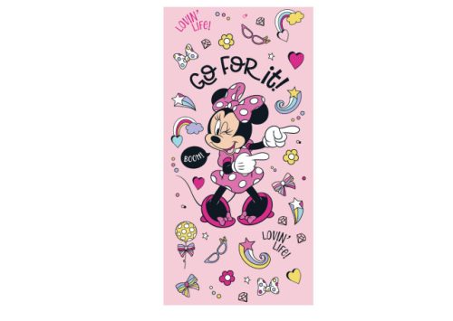 Disney Minnie egér gyerek strandtörölköző - 100% pamut - 70x140 cm - rózsaszín