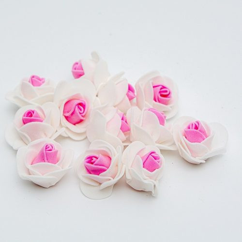 3 cm rosa-weiße Schaumrose