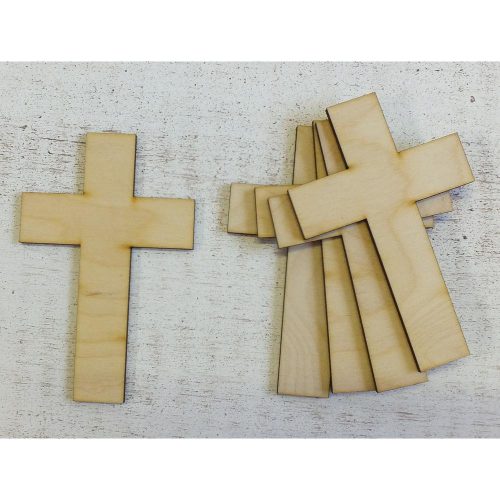 Natural wood - Cross 10cm 5pcs/pack