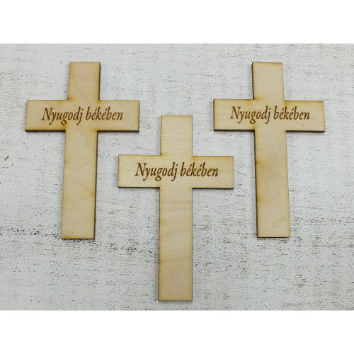 Naturholz - Kreuz „Ruhe in Frieden“ 10cm 3Stk/Packung