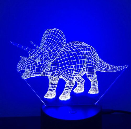 3D LED lámpa - Dínó lámpa távirányítóval