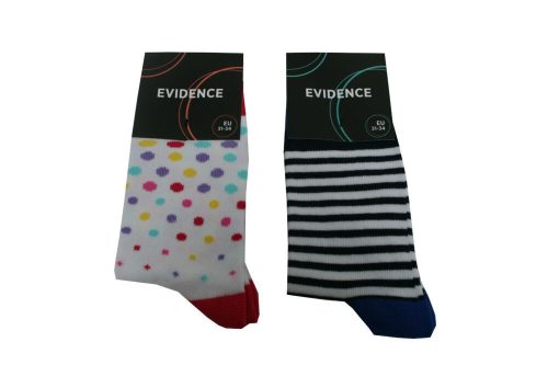 Children's cotton socks - 2 pairs - patterned - 27-30 - polka dot-striped - Evidence