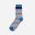 Children's cotton socks - 23-26 - white-dark blue - striped - Evidence