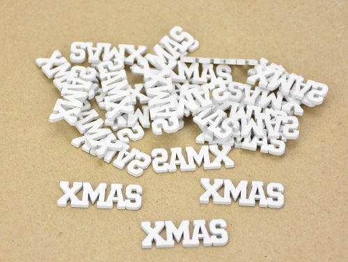 Weihnachtsschriftzug Mini weiß 30 Stück/Verpackung