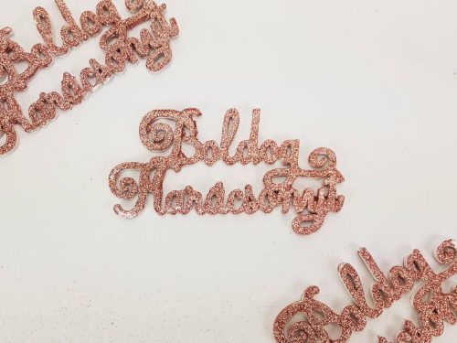 Sparkling Merry Christmas lettering elegant rose gold 3pcs/set
