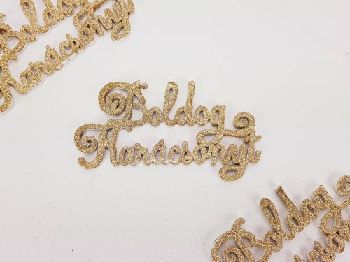 Sparkling Merry Christmas lettering elegant gold 3pcs/set