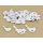 Wooden bird with flower pattern white 30 pcs/pack