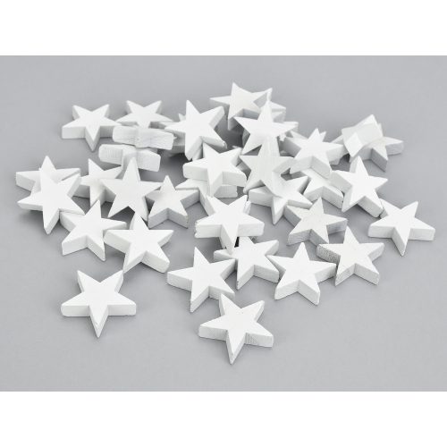 White wooden star 3cm thick 40pcs/pack