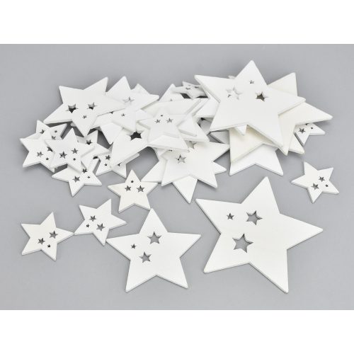 White wooden star stars 30pcs/pack
