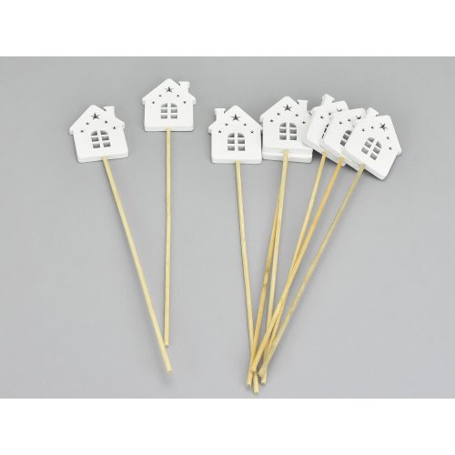 White wooden stick houses 8 pcs/pack