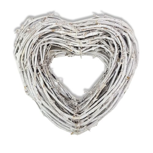 Geflochtene Herzdekoration aus Zuckerrohr mit Löchern, 22 cm