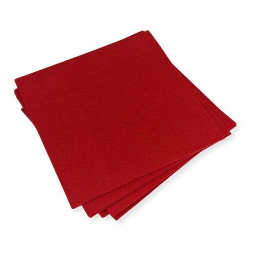 Felt sheets red 25x25cm 10pcs/set
