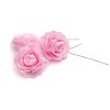 Różowa piankowa róża o sedrenciy 6 cm z łodygą i brokatem