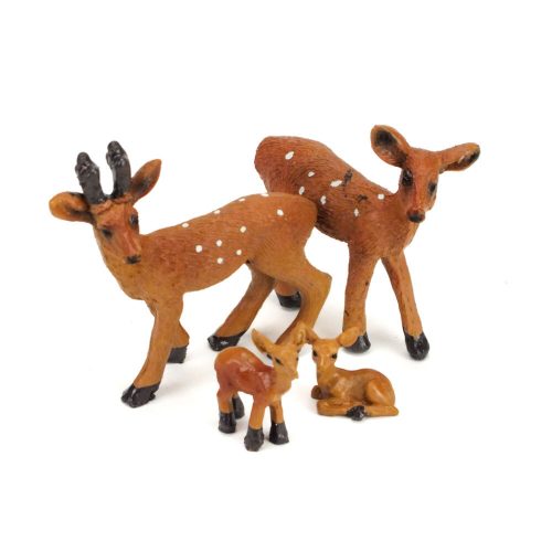 Ceramic brown deer family