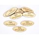 Natural wood - "We will never forget" oval engraved sign 1.9x4.9cm 10pcs/pack