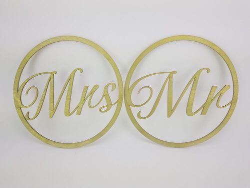 Mr&Mrs hoop set green 2 pcs