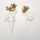Natural wood - Pair of studded deer 2pcs/cs with white-gold glitter