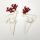 Natural wood - Pair of studded deer 2pcs/cs with white-red glitter