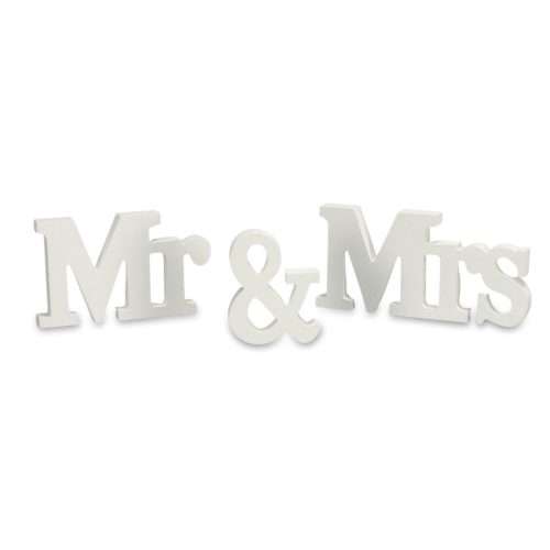 Mr&Mrs wooden table sign white