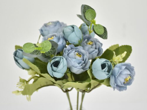 Ein Strauß englischer Rosen, azurblau