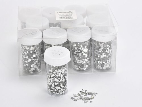 Star sequins silver 12pcs - SMART PRICE!