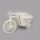 Kunststoff-Velociped-Dreirad mit Holzkorb, weiß