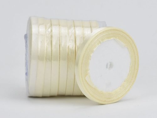 Cream satin ribbon 6mm 10 rolls - SMART PRICE!