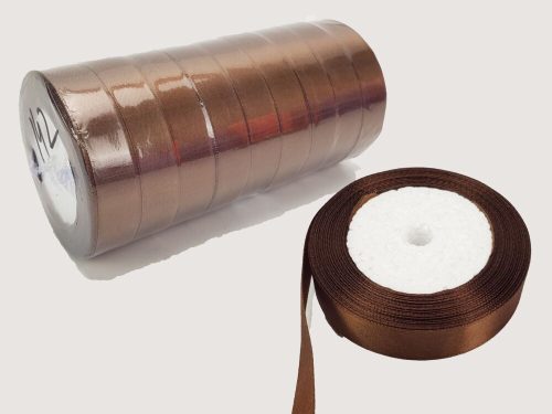 Chocolate satin ribbon 2cm 10 rolls - SMART PRICE!