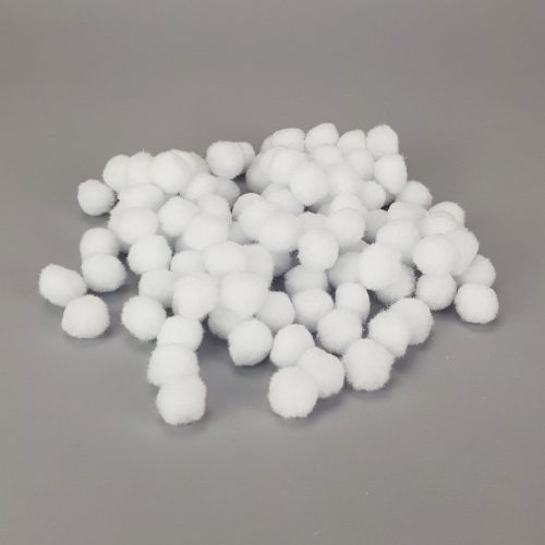 Weiße Pompons, 2 cm, 100 Stück/Verpackung