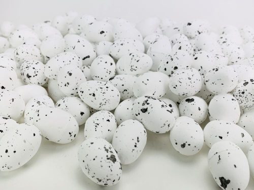 Bemaltes Styropor-Eier, naturfarben, 3 x 4 cm, 120 Stück/Karton – weiß
