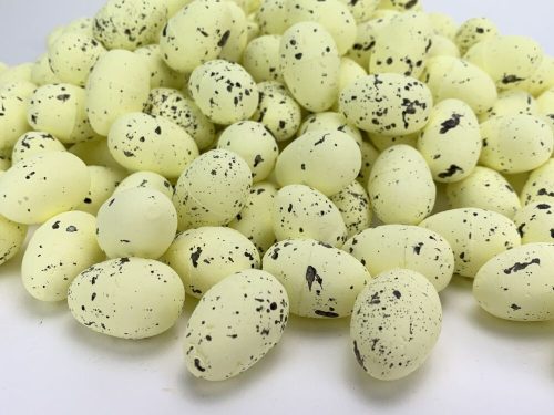 Bemaltes Styropor-Eier, naturfarben, 3 x 4 cm, 120 Stück/Karton – gelb