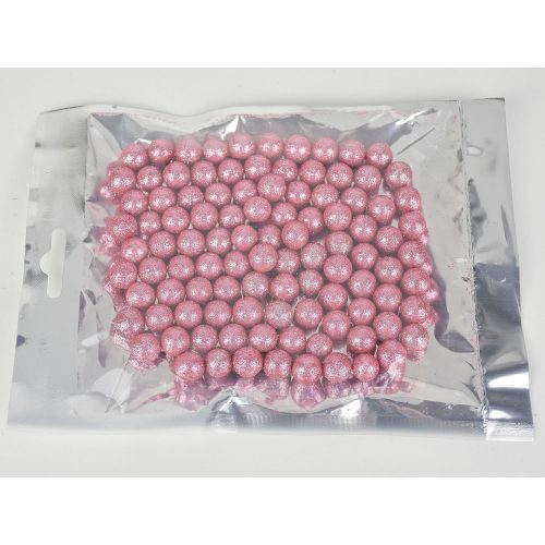 Polystyrene ball small glitter - DARK ROSE
