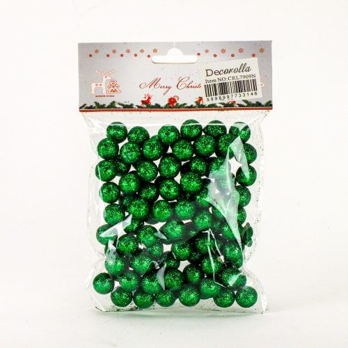 Polystyrene ball small glitter - DARK GREEN