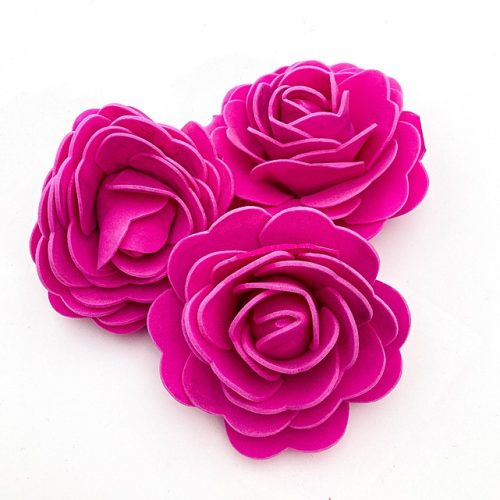 8 cm ruffled dark pink foam rose