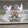 A pair of white bunnies with golden eggs, 2 pcs/set