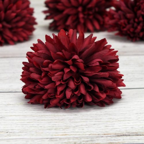 Chrysanthemum head - burgundy 4pcs/cs