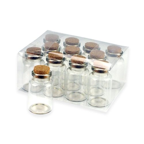 Glass bottle with cork 3*5cm 12 pcs/drum