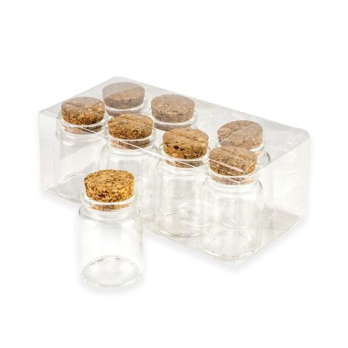 Glass bottle with cork 3.7*5cm 8pcs/drum