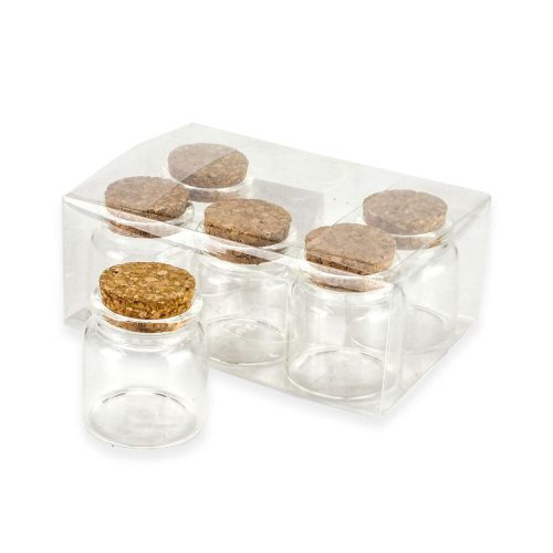 Glass bottle with cork 4.7*5cm 6 pcs/drum