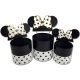 Polka dot box with push-in bow tabs - white 3 pcs/set