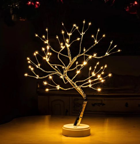 Világító led fa dekoráció, 45cm, meleg fehér, elemes/usb