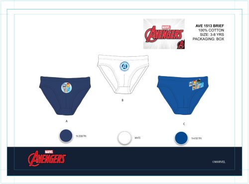 Avengers boy's underwear - 3-piece cotton underwear - 122-128