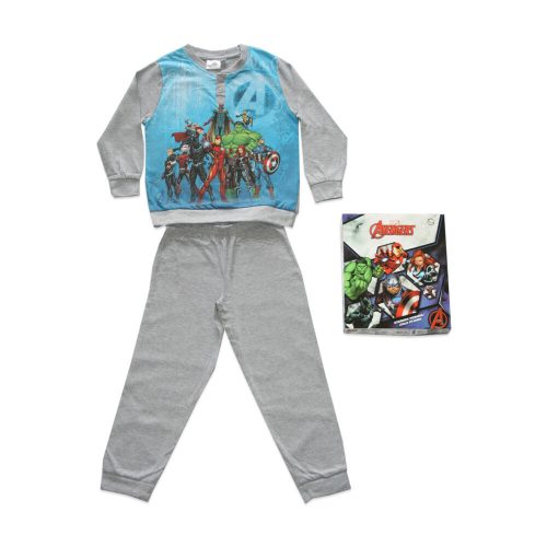 Długa, cienka bawełniana pijama dziecięca - Avengers - zdjęcie grupowe ze wstępnym - Jersey - sara - 122